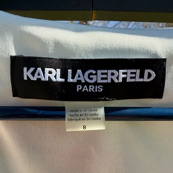 KARL LAGERFELD DRESS FLORAL STRETCH
WHITE PINK GREEN Size 8 - Picture 6 of 6